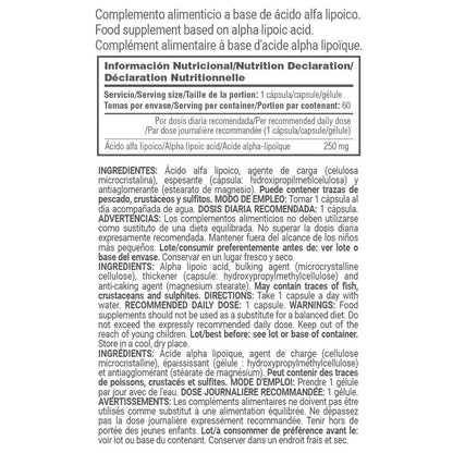 R-ala Alipure® 250mg - 60 Cápsulas Vegetales - Anti Envejecimiento - Masmusculo_4