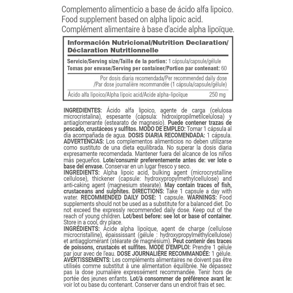 R-ala Alipure® 250mg - 60 Cápsulas Vegetales - Anti Envejecimiento - Masmusculo_5