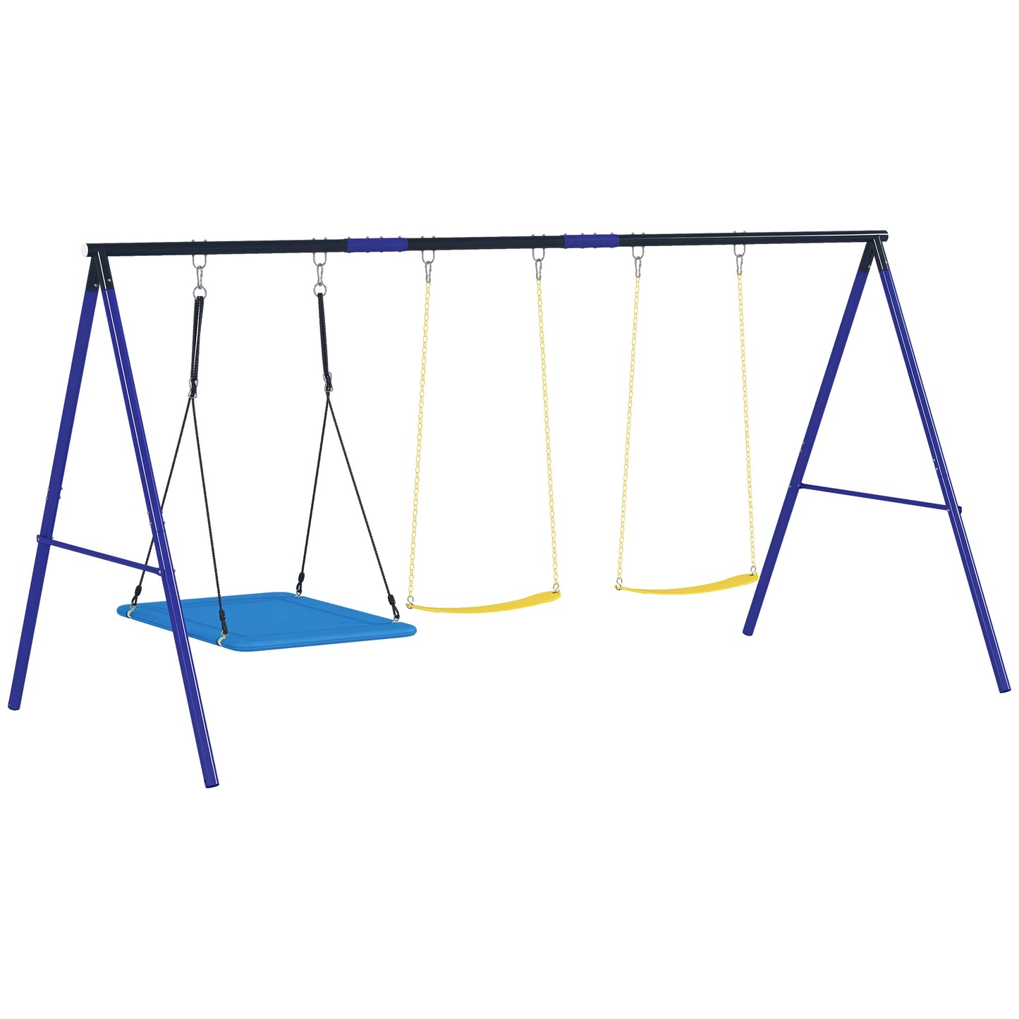 Aiyaplay Columpios Para Niños Con 3 Columpios 365x180x184 Cm Multicolor_0