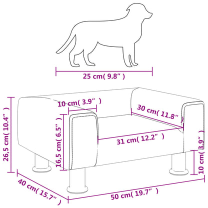 Cama Para Perros De Terciopelo Gris Claro 50x40x26,5 Cm / Vetonek_5