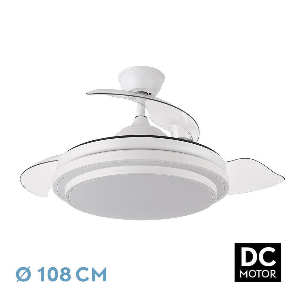 Ventilador Dc Ibe 72w 6120lm Blanco 3 Asp.desp. 108d 3000-4000-6000k Remoto, Memoria Y Temporizador_0