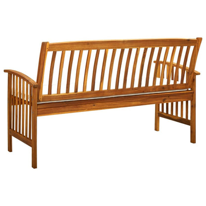 Vidaxl Banco De Jardín Con Cojín Madera Maciza De Acacia 147 Cm_4
