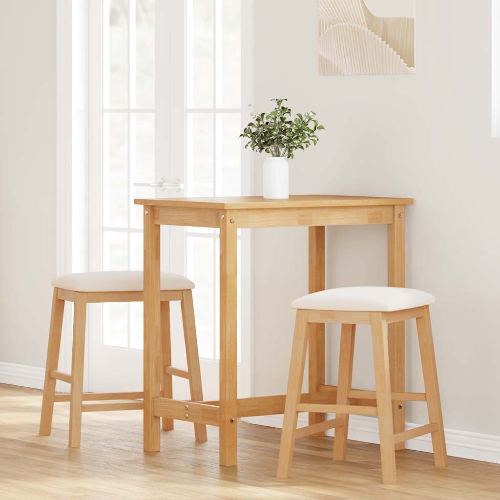 Sillas De Bar Con Cojines 2 Uds Madera Maciza Caucho_1