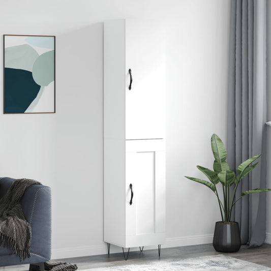 Aparador Alto Madera Contrachapada Blanco 34,5x34x180 Cm_0