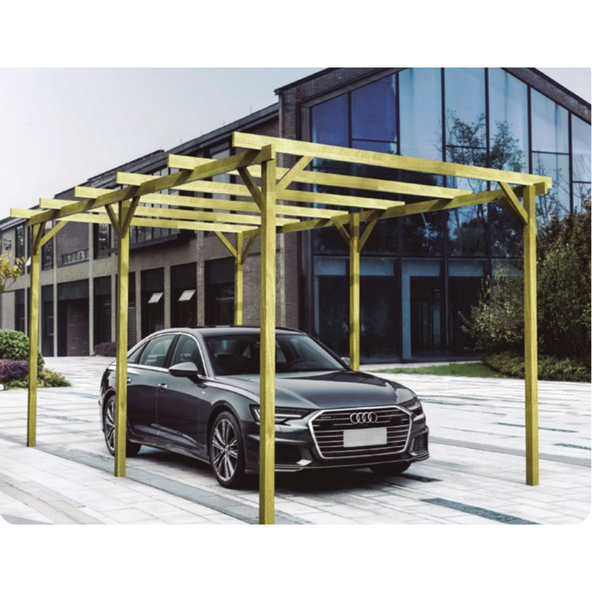 Garaje de madera maciza Ibiza Maderland 510x300 cm