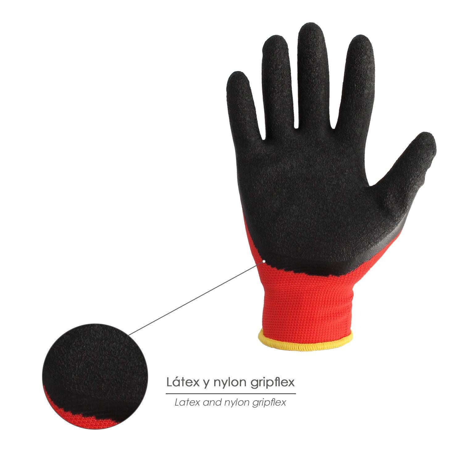Guantes Latex / Nylon Gripflex Talla  10 (par)