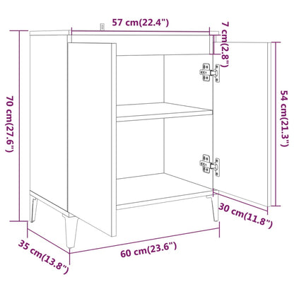 Aparador De Madera Contrachapada Roble Marrón 60x35x70 Cm / Vetonek_2
