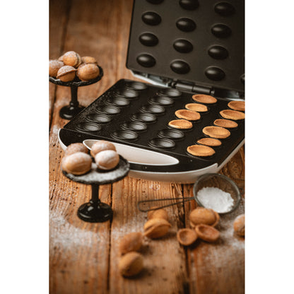 Hornillo Eléctrico Para 24 Galletas En Forma De Nuez, Placas Antiadherentes, Pastas Rellenas Adler Ad3039 Blanco