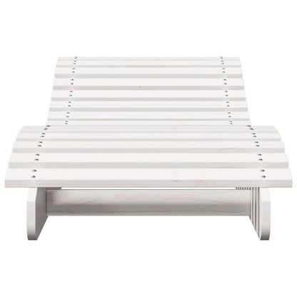 Tumbonas Madera Maciza De Pino Blanco 2 Unidades 205x60x31,5 Cm / Vetonek_0