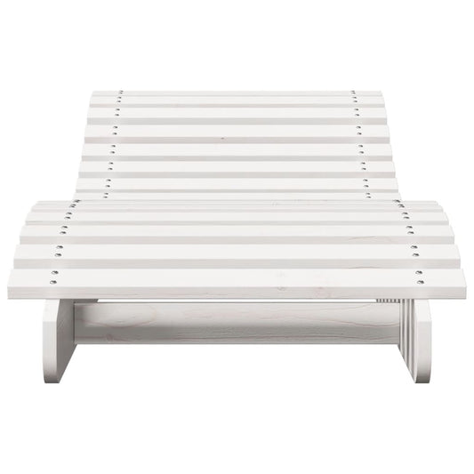 Tumbonas Madera Maciza De Pino Blanco 2 Unidades 205x60x31,5 Cm / Vetonek_0