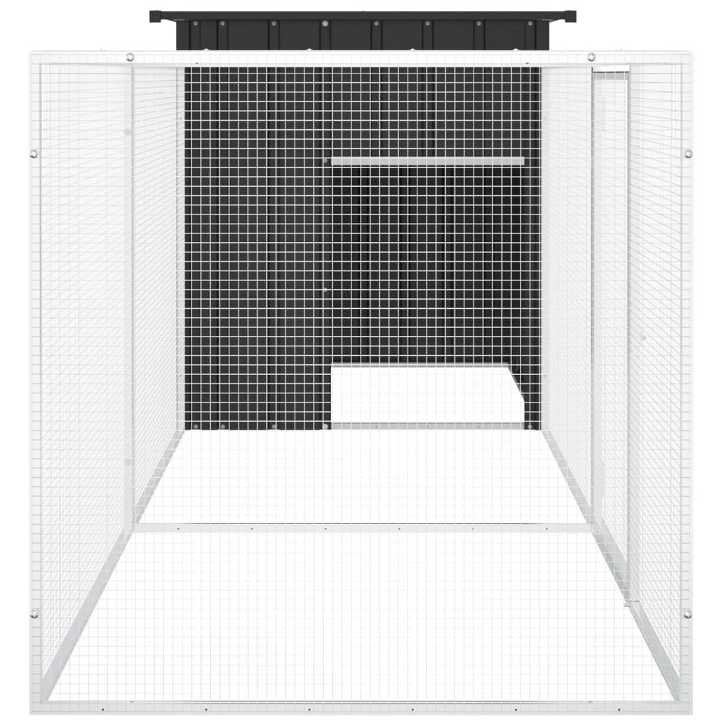 Vidaxl Jaula De Gallinas Acero Galvanizado Antracita 300x91x100 Cm_3