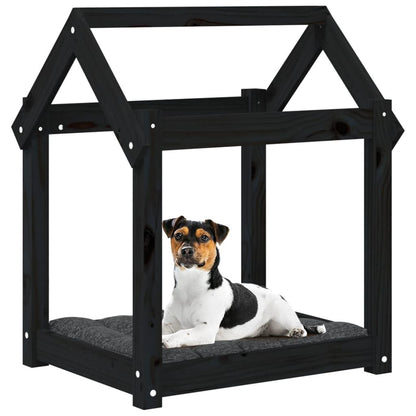 Vidaxl Cama Para Perros Madera Maciza De Pino Negro 61x50x70 Cm_3