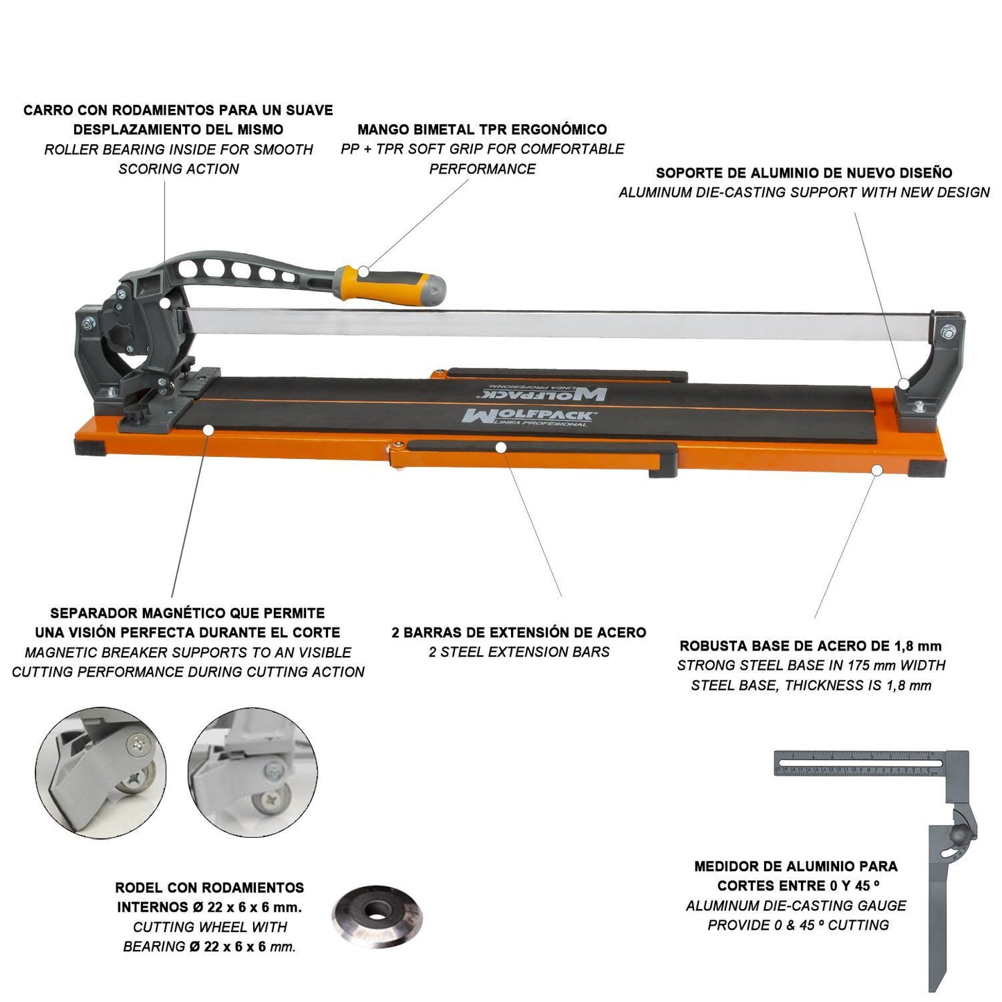 Corta Azulejos Wolfpack Profesional 800 Mm.