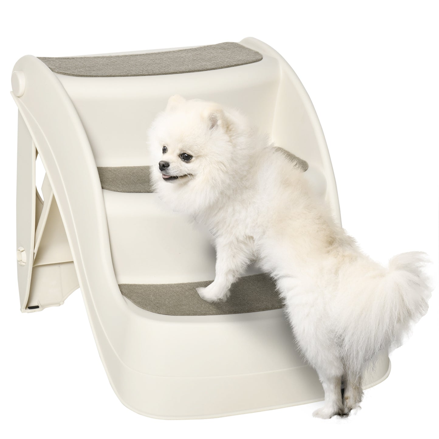 Pawhut Escalera Para Perros Plegable Con Alfombras Antideslizantes 49x38x38 Cm_0