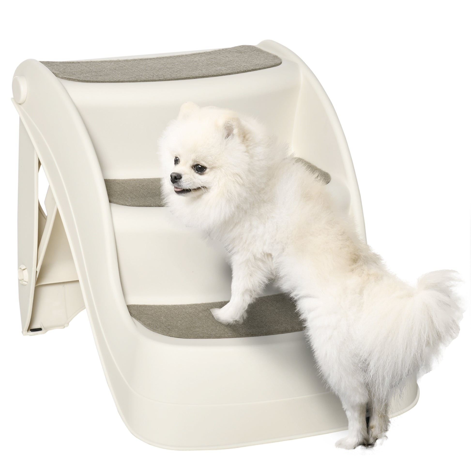 Pawhut Escalera Para Perros Plegable Con Alfombras Antideslizantes 49x38x38 Cm_0