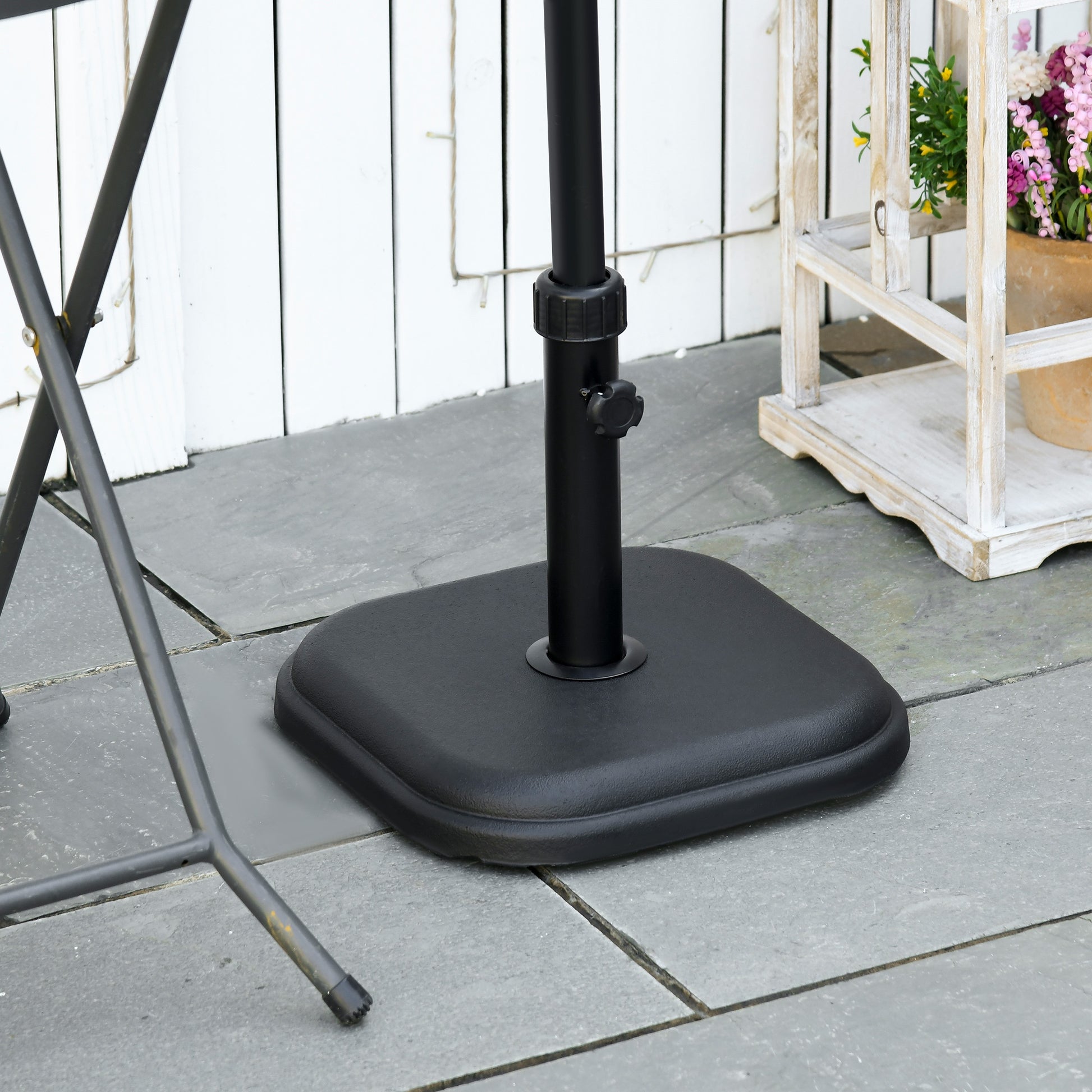 Outsunny Base De Sombrilla Peso 11 Kg Para Mástil De Ø32-38 Mm 36x36x31 Cm Negro_1