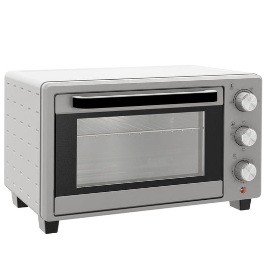Homcom Horno Eléctrico De Sobremesa De 21l 1400w Con Temporizador Plateado_0
