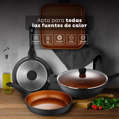 Sartén Antiadherente Ø24cm Bronze San Ignacio