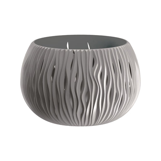 Prosperplast Bowl Sandy De Plástico Con Depósito En Color Gris Piedra, 13,6 (alto) X 18 (ancho) X 18 (profundo) Cms