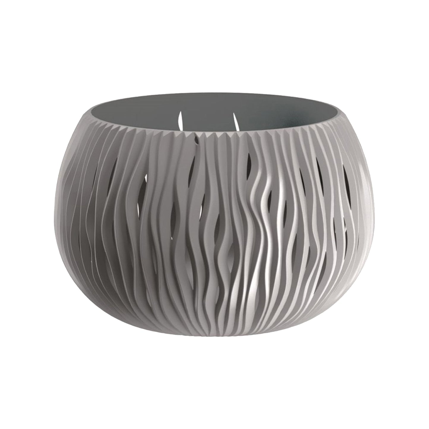 Prosperplast Bowl Sandy De Plástico Con Depósito En Color Gris Piedra, 13,6 (alto) X 18 (ancho) X 18 (profundo) Cms_0