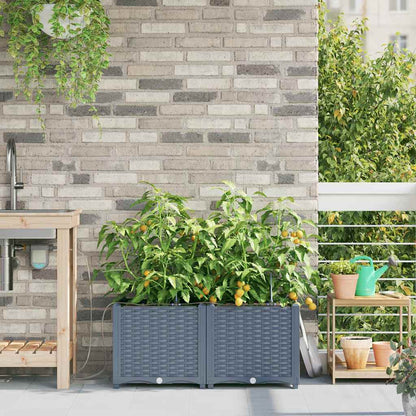 Vidaxl Jardineras Gris Claro 80 X 40 X 37.5 Cm Acero_1