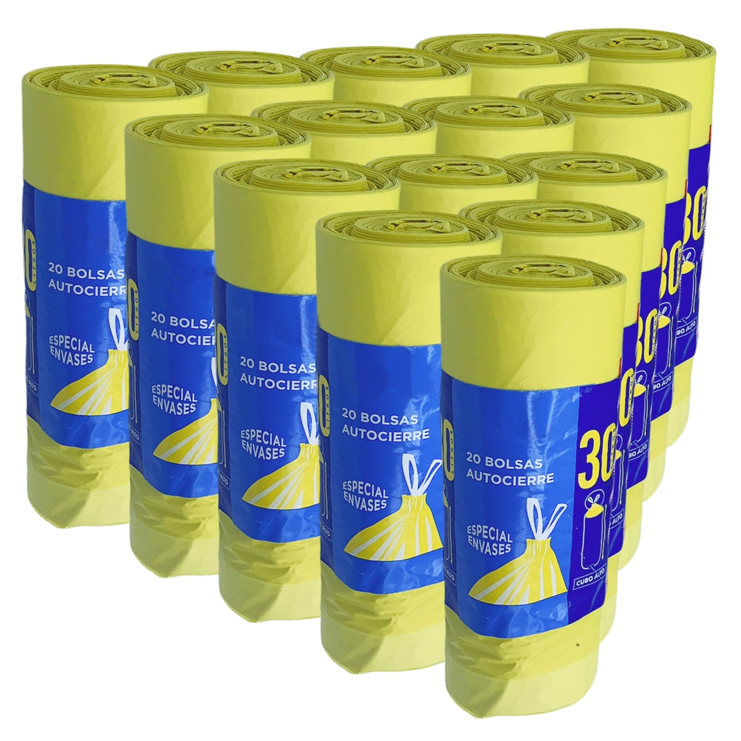 300 Bolsas De Basura Con Autocierre 30l Capacidad Cada Una, Especiales Cubos Altos_0