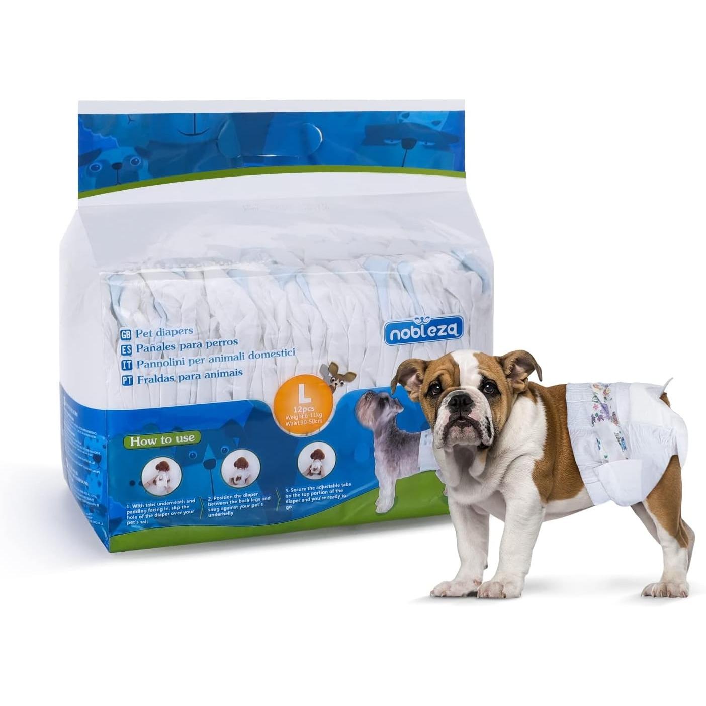 Pañales para perro hembra L 12 uds. Nobleza
