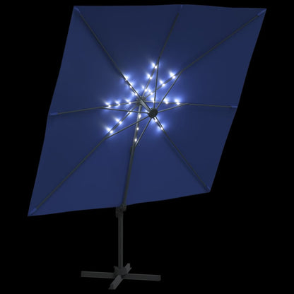 Vidaxl Sombrilla Voladiza Con Leds Azul Azure 400x300 Cm_3