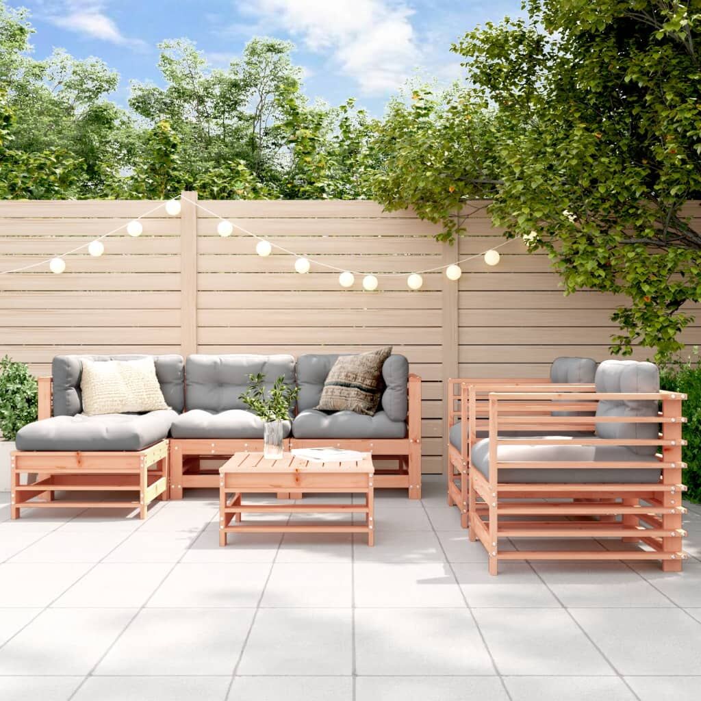 Vidaxl Juego De Muebles De Jardín 7 Pzas Madera Maciza Abeto Douglas_1