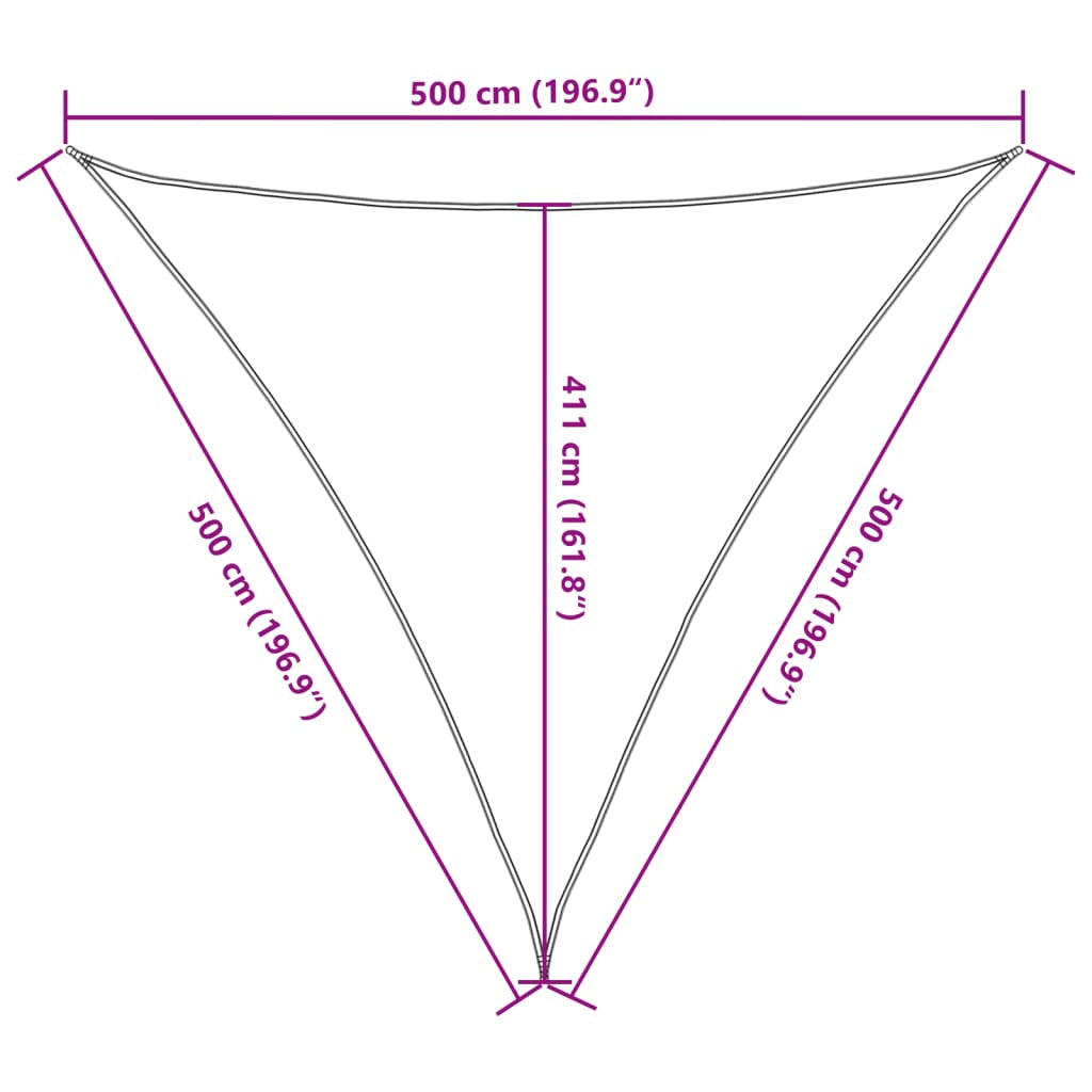 Vidaxl Toldo De Vela Triangular Hdpe 5x5x5 M M Beige_2