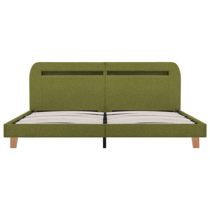 Estructura De Cama Con Led Sin Colchón Tela Verde 160x200 Cm / Vetonek_1