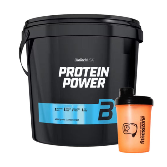 Protein Power 4 Kg + ¡shaker Fitnesszone De Regalo! Fresa - Plátano