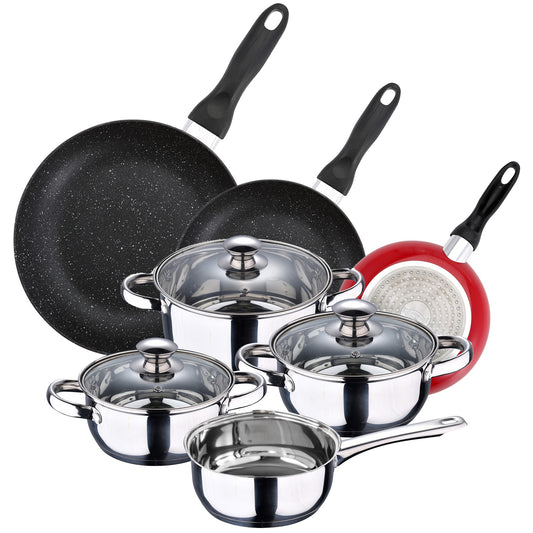 Pack De 3 Sartenes San Ignacio Ø16cm Ø20cm Ø24cm + Batería De Cocina De 7 Piezas En Acero Inoxidable_0