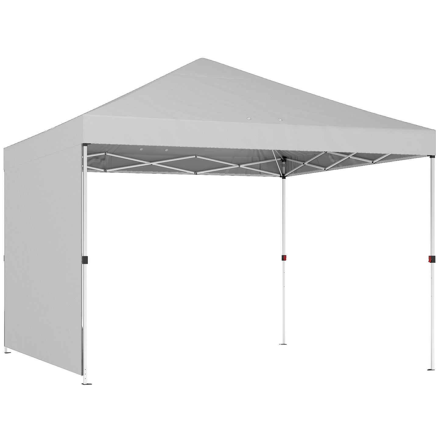Outsunny Carpa Plegable Pop-up 3x3 M Con Pared Upf50+ Altura Ajustable Blanco_0