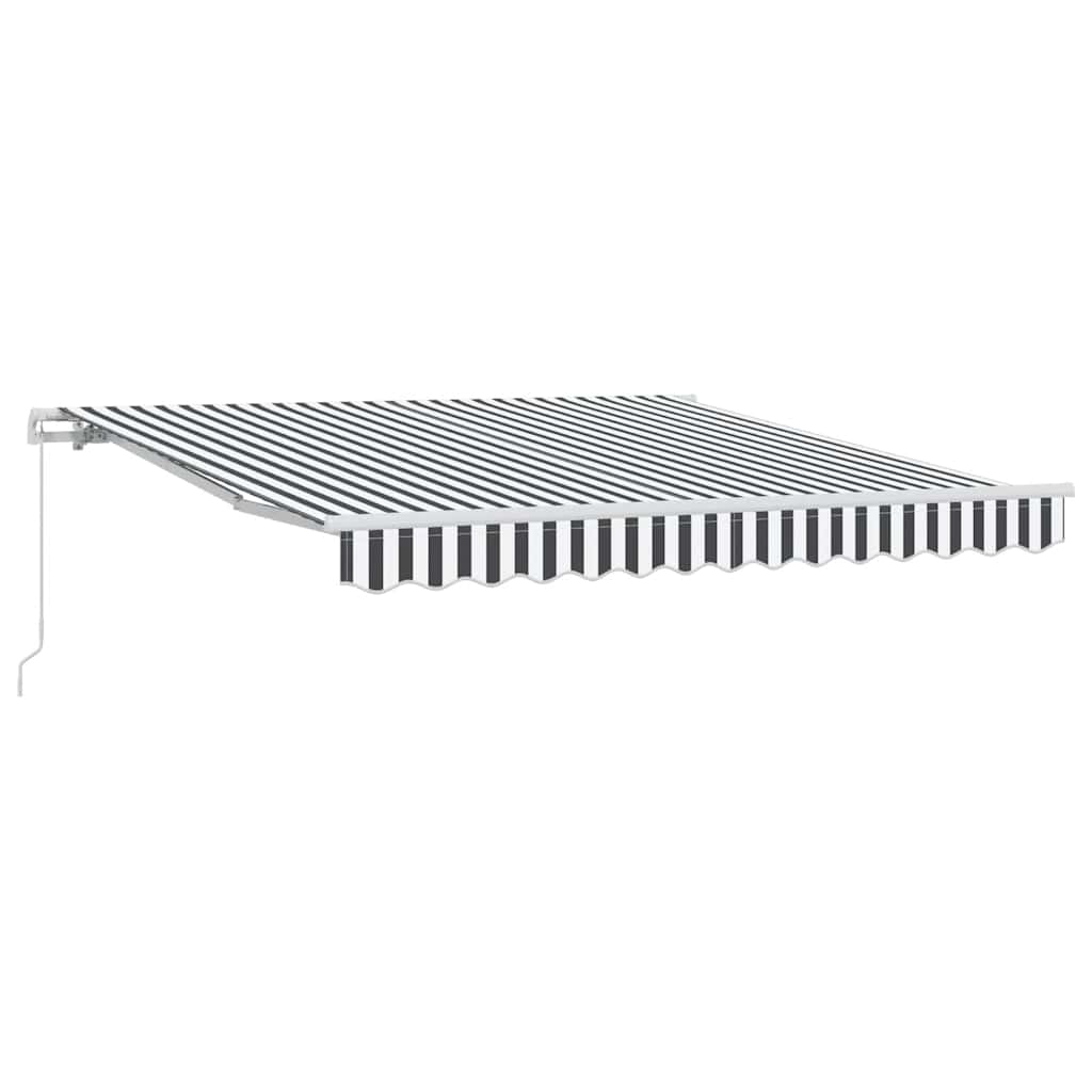 Toldo Retráctil Manual Gris Antracita Y Blanco 300x250 Cm_0