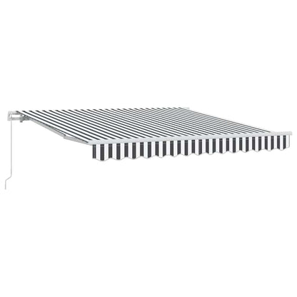 Toldo Retráctil Manual Gris Antracita Y Blanco 300x250 Cm_0
