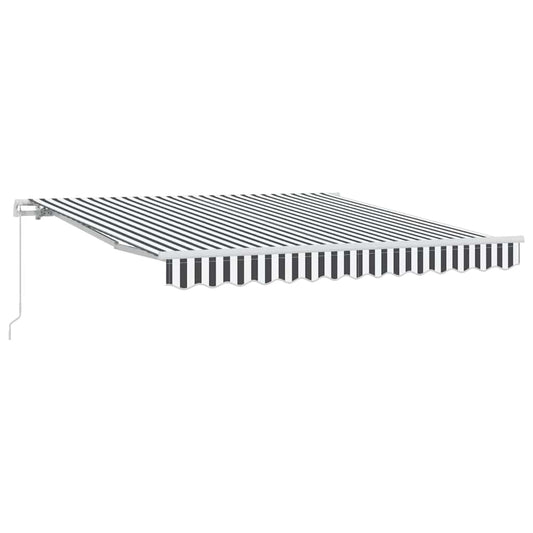 Toldo Retráctil Manual Gris Antracita Y Blanco 300x250 Cm_0