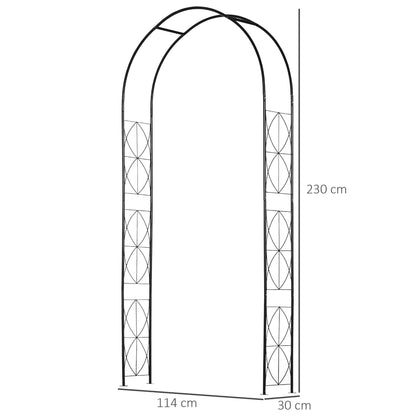 Arco De Jardín Outsunny Metal Negro 114x30x30 Cm_2