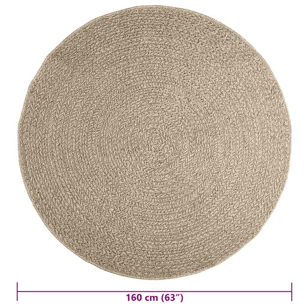 Vidaxl Alfombra Zizur Apariencia Yute Interior Exterior Beige Ø 160 Cm_2