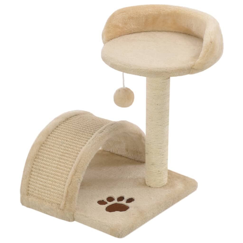 Vidaxl Rascador Para Gatos Con Poste De Sisal 40 Cm Beige Y Marrón_0