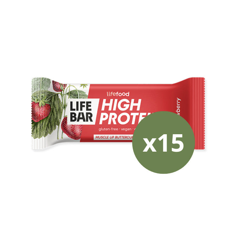 Barrita De Proteina Sabor Fresa Strawberry Bio 40g (caja 15 Unds) Lifebar_0
