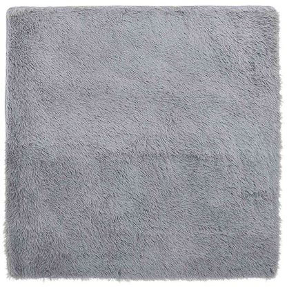 Vidaxl Alfombra De Pelo Largo Navarra Gris Claro 120x120 Cm Poliéster_0
