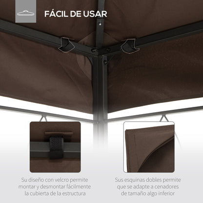Outsunny Techo De Repuesto 4x3 M Para Cenador Jardín Exterior 2 Niveles Marrón_5