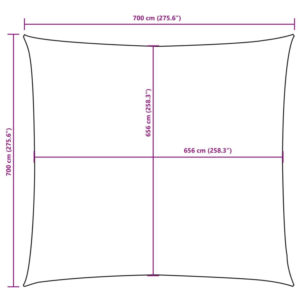 Vidaxl Toldo De Vela Cuadrado Tela Oxford Negro 7x7 M_2