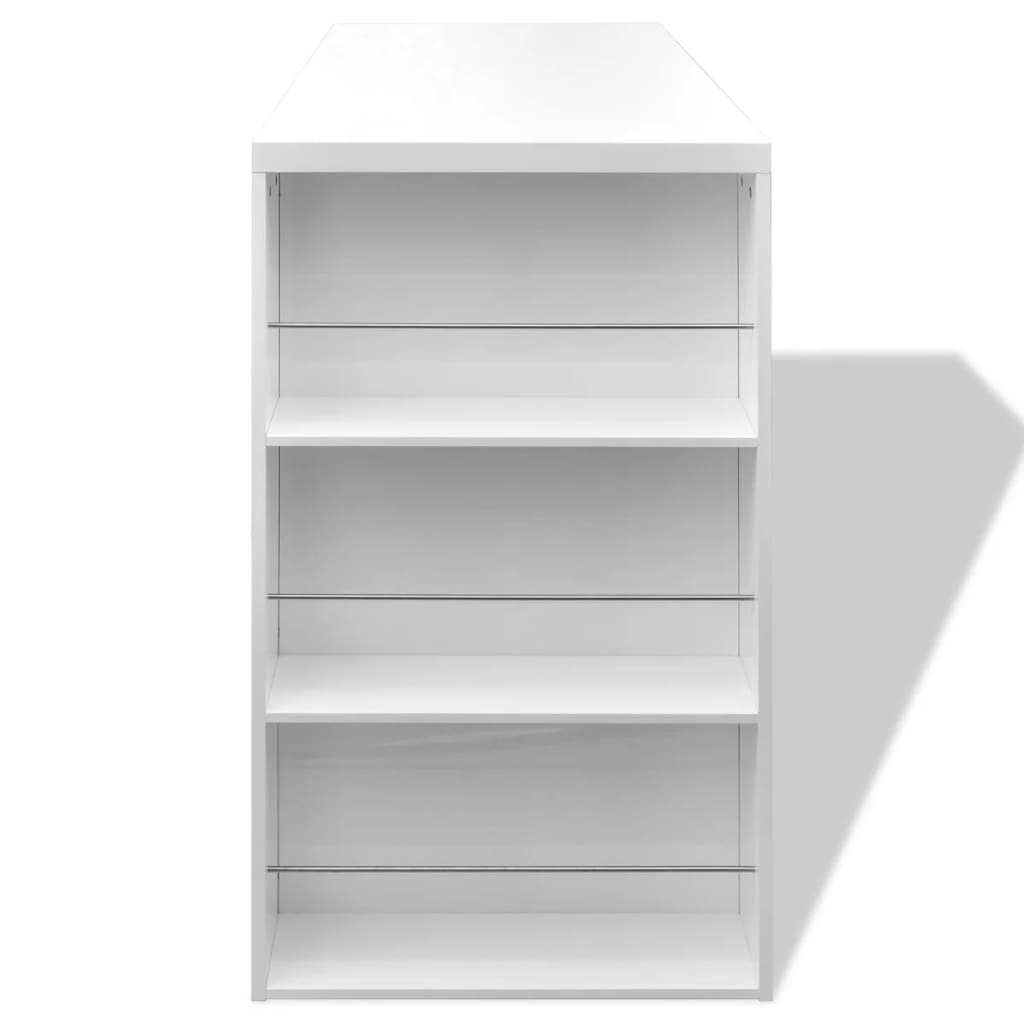 Mesa Alta De Cocina Con Estantes Para Botellas Blanca Brillante_2