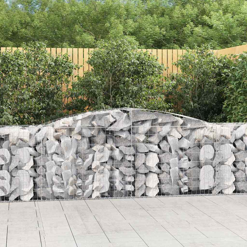Cestas De Gaviones 15 Uds Forma De Arco Hierro 400x50x80/100 Cm_1