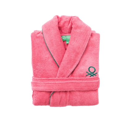 Albornoz L/xl 420gsm 100% Algodon C/ Logo Bordado Rosa Core Benetton