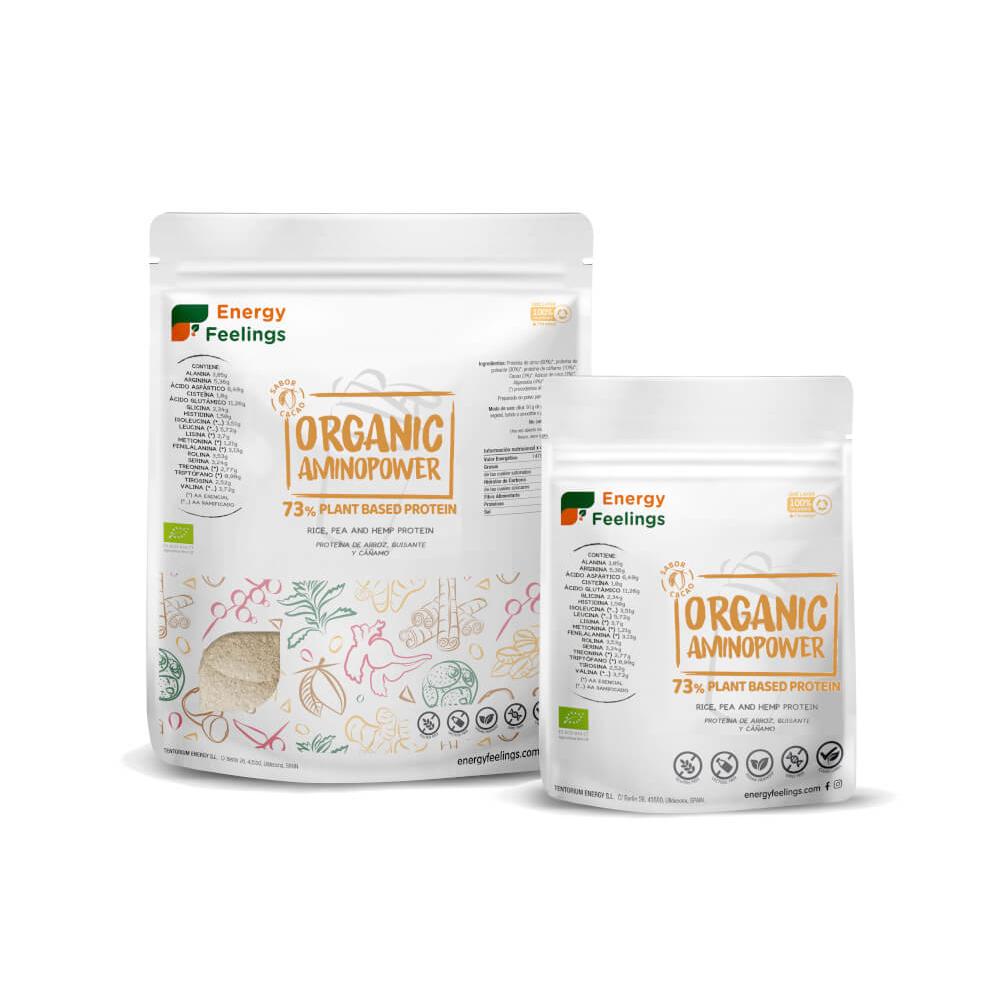 Organic aminopower proteína vegana 73% Cacao Energy Feelings 1 kg
