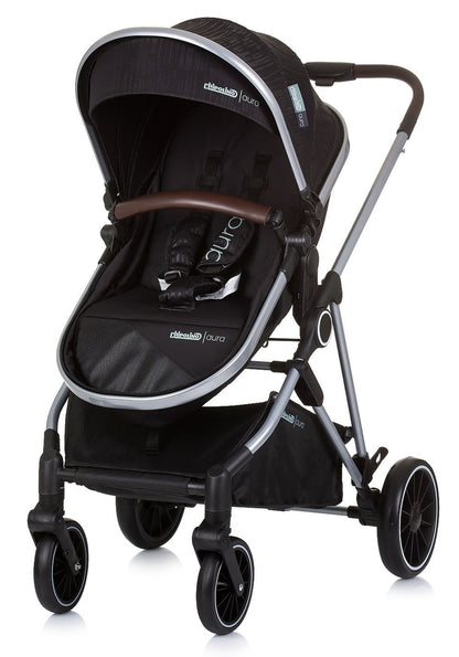 Carrito De Bebé Trio Convertible Aura Hasta 22 Kg Obsidian Silver_1