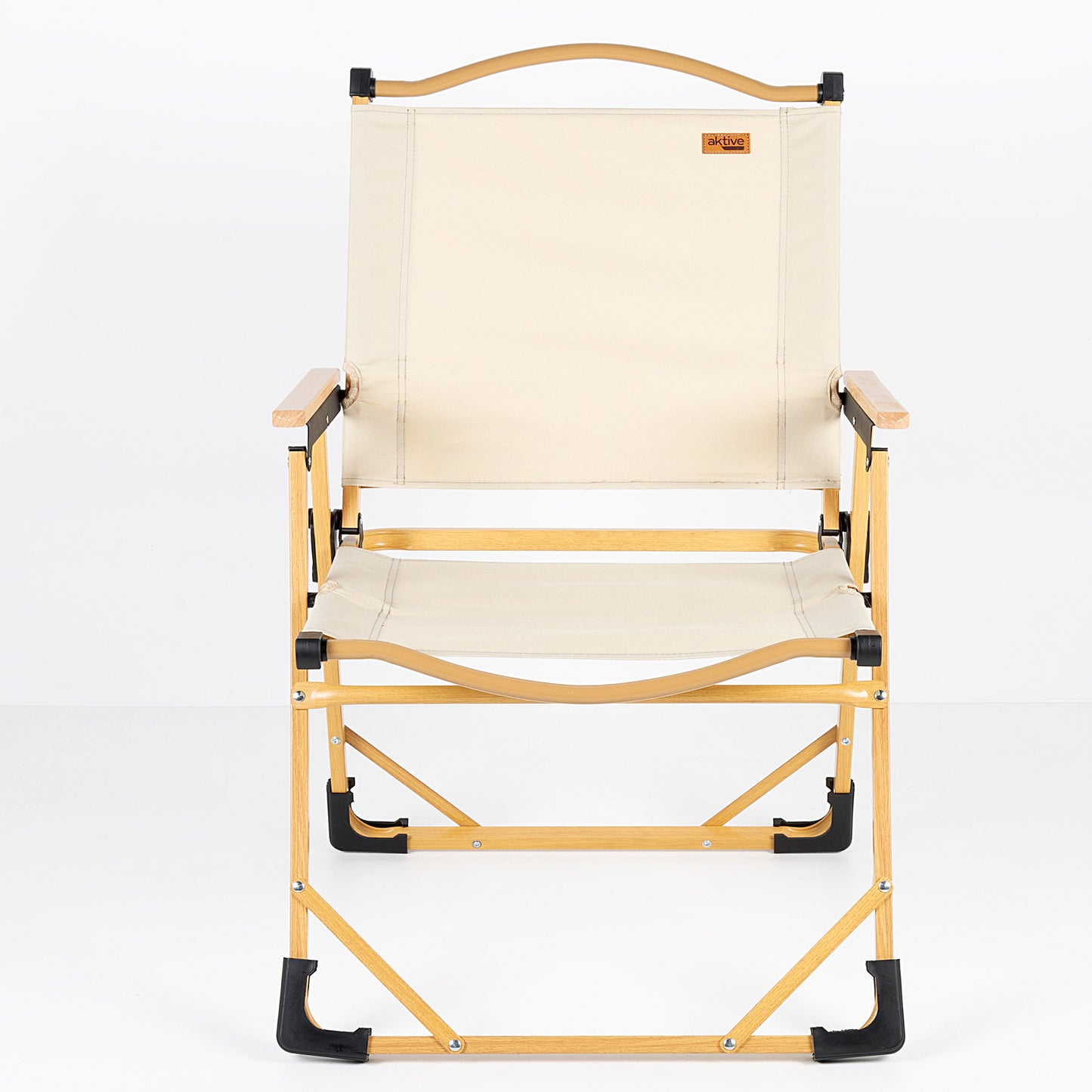 Pack 2 Sillas Plegables Altas Glamping Crema Aluminio Aktive_1